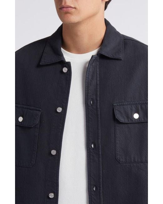 FRAME Blue Textured Terry Overshirt for men
