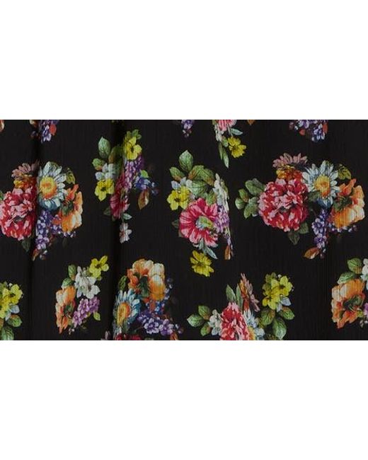 Alice + Olivia Black Maris Floral Halter Top