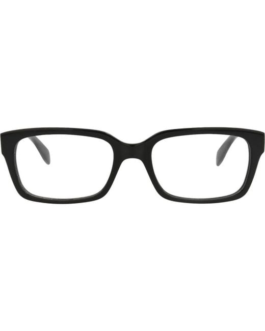 McQueen Black 55Mm Square Optical Glasses for men
