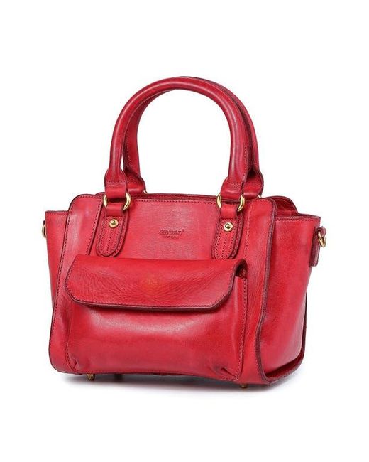 Old Trend Red Leather Mini Satchel Crossbody Bag