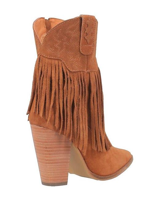 Dingo Brown Fringe Zip-Up Western Boot