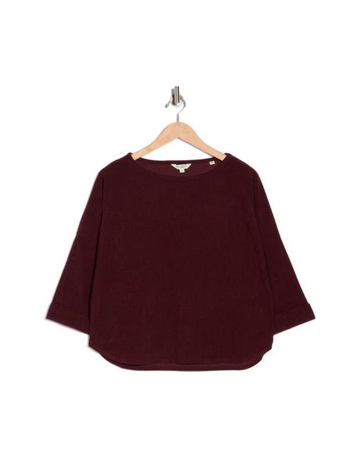 Max Studio Red Long Sleeve Knit Corduroy Top