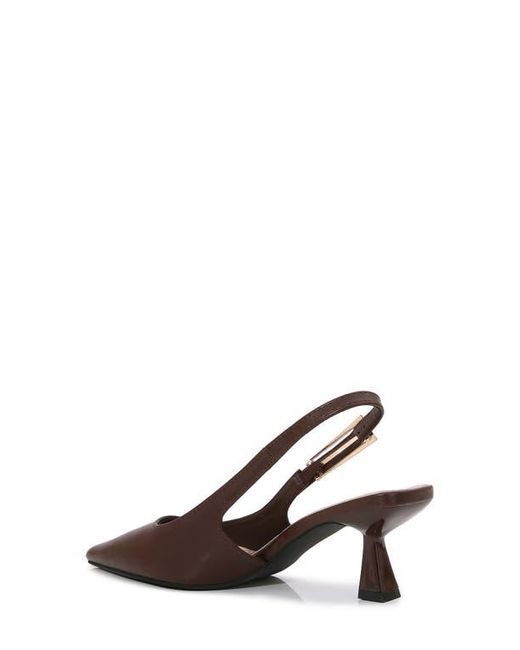 BERNESS Brown Cassandra Slingback Kitten Heel Pump