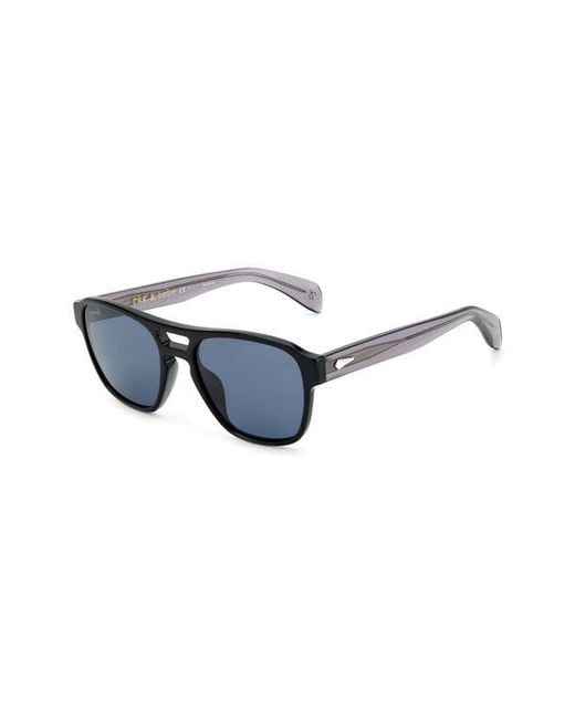 Rag & Bone Blue 54Mm Rectangular Sunglasses for men
