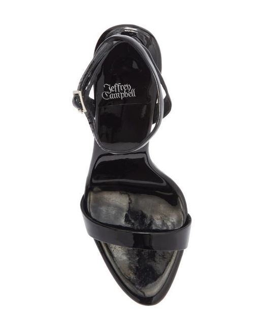 Jeffrey Campbell Black Blossmz Ankle Strap Satin Sandal