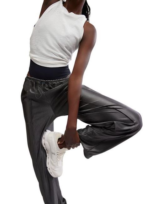 Free People Black Roll With It Drawcord Pants
