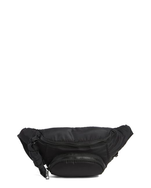 Madden Girl Black Padded Nylon Belt Bag