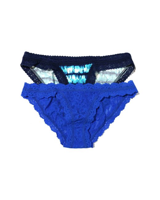 Hanky Panky Blue Lace Brazilian Bikini Panties