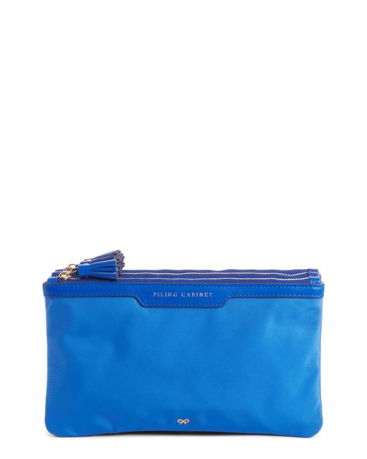 Anya Hindmarch Blue Filing Cabinet Nylon Pouch