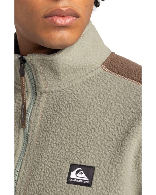 Quiksilver Gray Clean Coast Recycled Polyester Fleece Half Zip Pullover for men