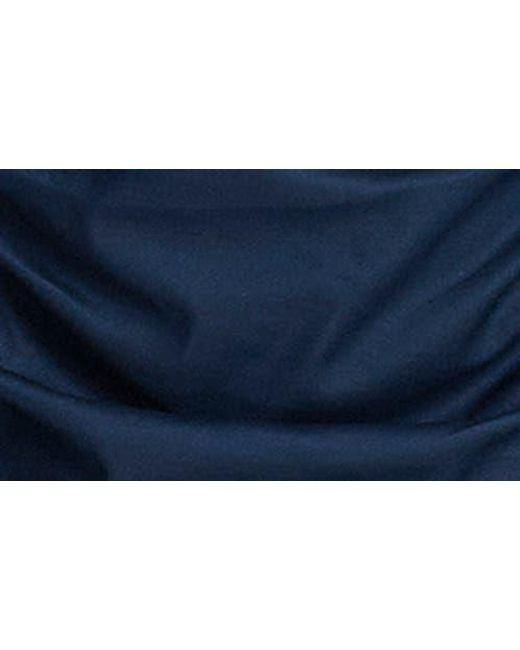 BCBGMAXAZRIA Blue Puff Sleeve Side Ruched Dress