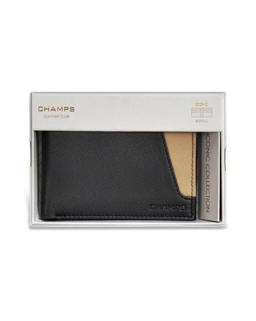 CHAMPS Black Iconic Bifold Wallet for men