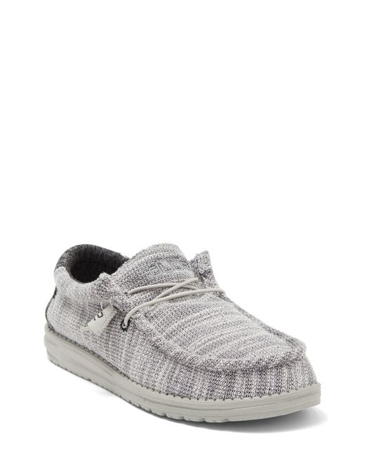 Hey Dude Wally Stretch Boat Shoe In Platinum Mix At Nordstrom Rack in