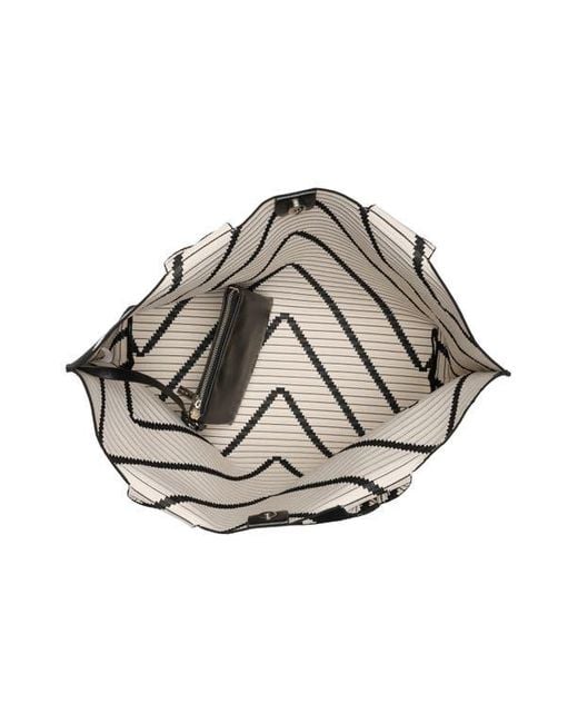 camiicaページ BCBGMAXAZRIA Chevron Stripe Woven Tote Bag in Black | Lyst