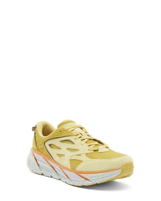 Hoka One One Yellow Gender Inclusive Clifton L Suede Sneaker