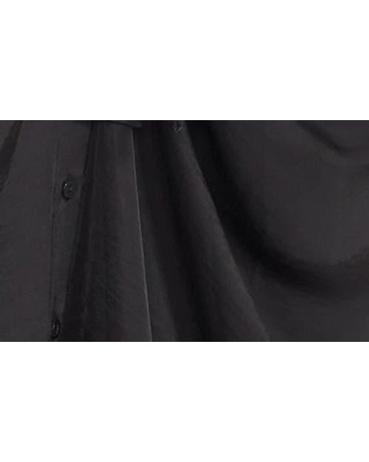 Steve Madden Black Tori Tie Waist Midi Shirtdress
