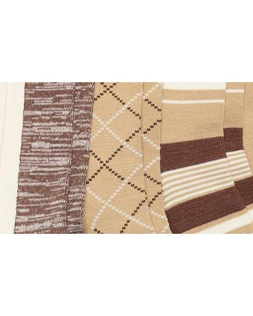 Nordstrom Rack Natural 5-Pack Assorted Ultra Soft Cable Crew Socks for men