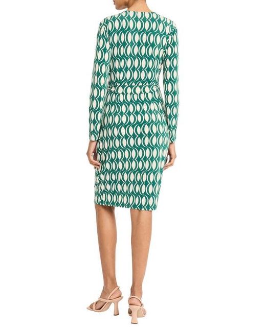 Maggy London Blue Long Sleeve Wrap Dress