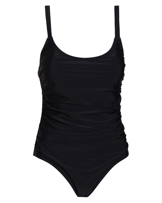 Nicole Miller Black Ruched One-piece Swimsuit