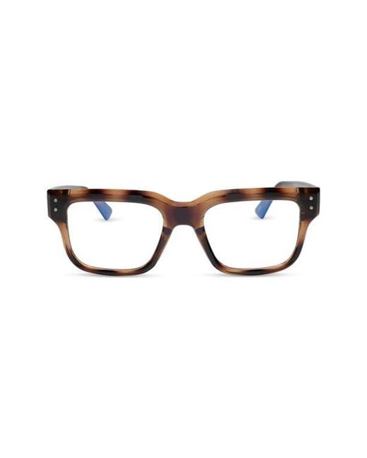 DIFF Brown Cade 52Mm Square Light Blocking Glasses for men