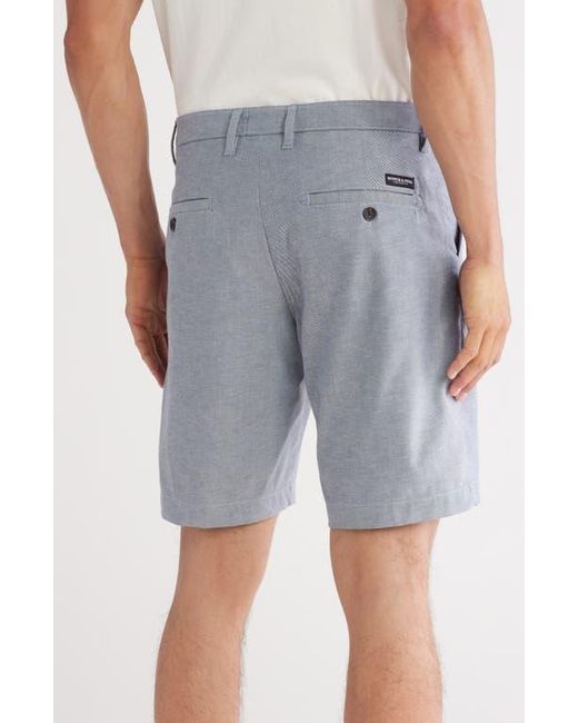 Scotch & Soda Blue Flat Front Stretch Cotton Shorts for men