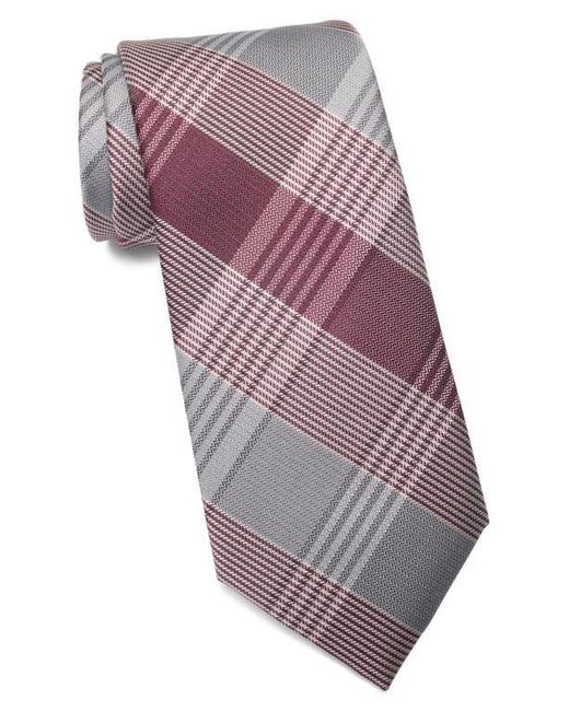 Calvin Klein Purple Paloma Plaid Tie for men