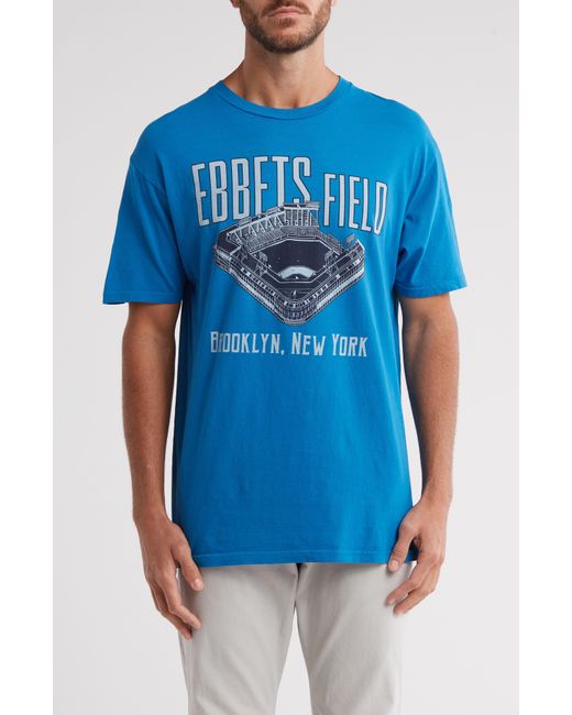 American Needle Blue Ebbets Field Graphic Print T-shirt for men