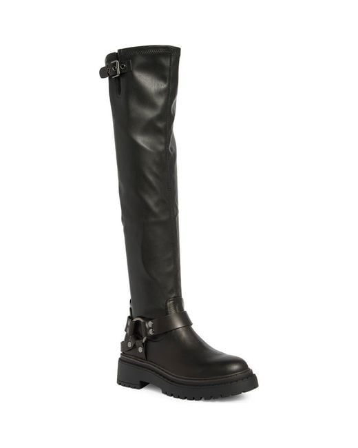 Steve Madden Black Lawful Harness Over-The-Knee Boot