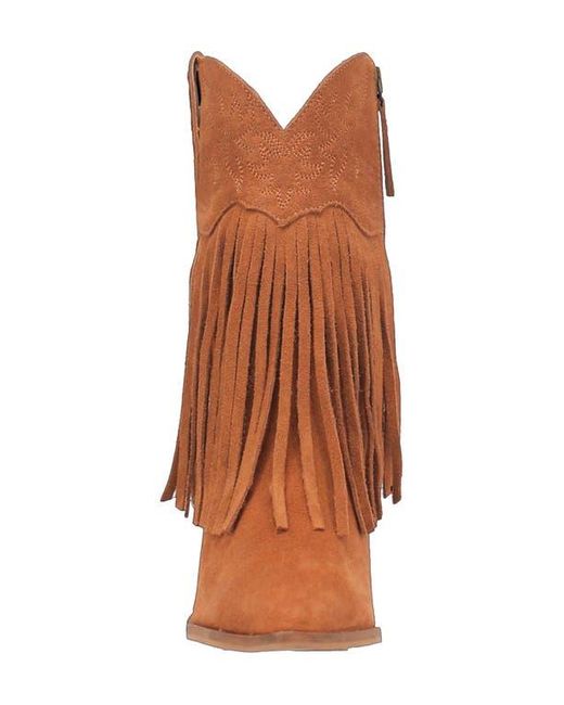 Dingo Brown Fringe Zip-Up Western Boot