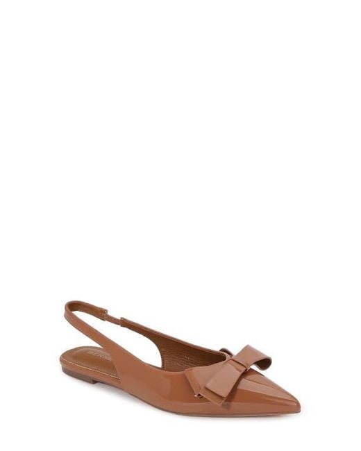 BERNESS Brown Bow Slingback Flat