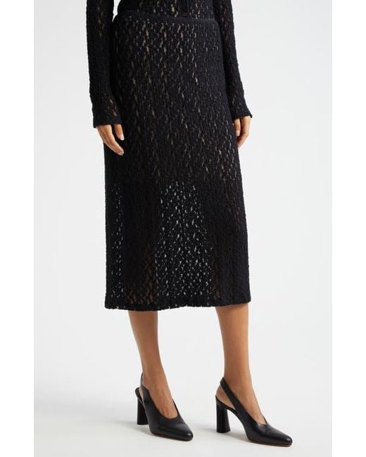 Vince Black Floral Lace Skirt