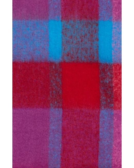 Steve Madden Red Mmmpop Plaid Lofty Scarf