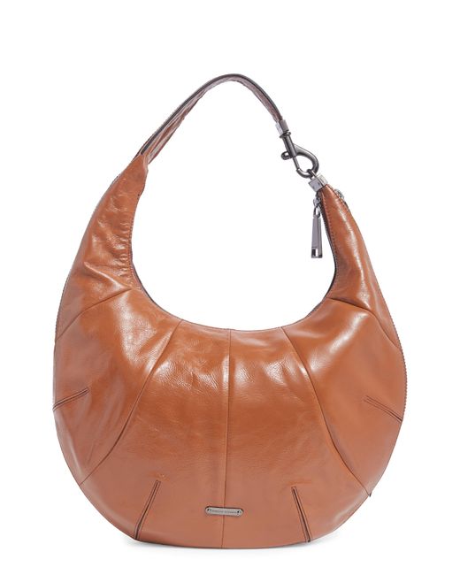 Rebecca Minkoff Brown Zip Around Croissant Hobo Leather Bag