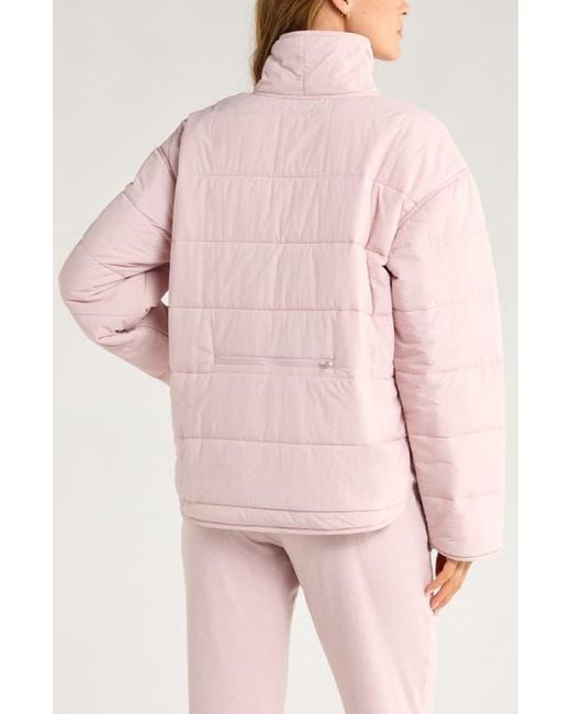 Zella Pink Quilted Packable Jacket