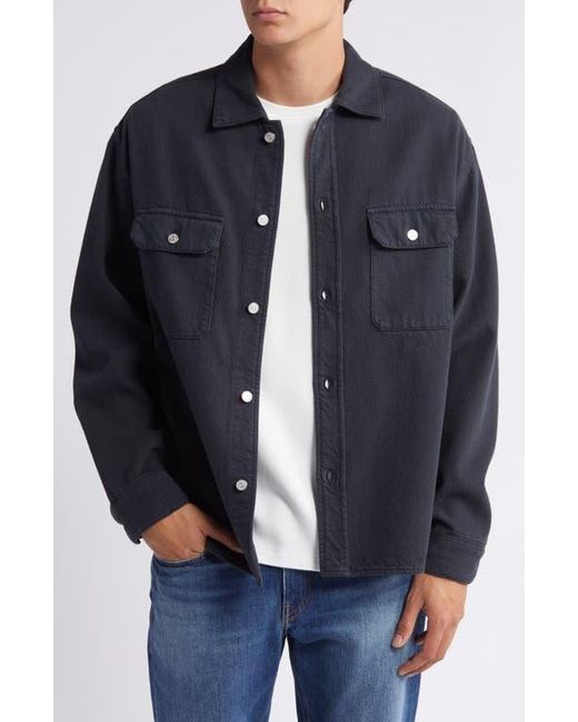 FRAME Blue Textured Terry Overshirt for men