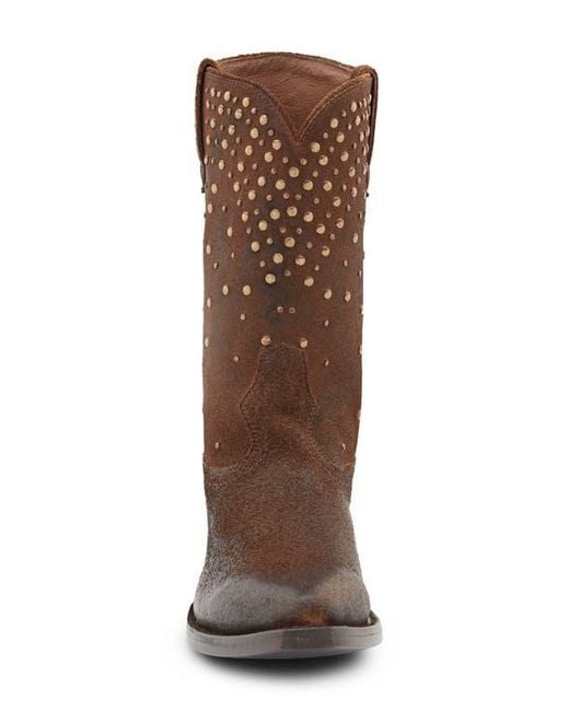 Frye Brown Sacha Stud Western Boot
