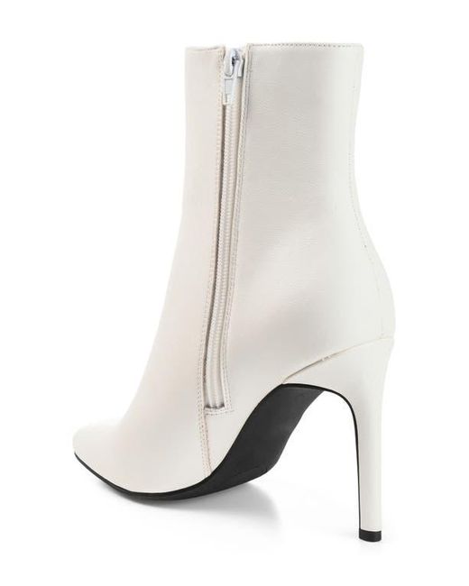 Journee Collection White Silvy Stiletto Ankle Bootie