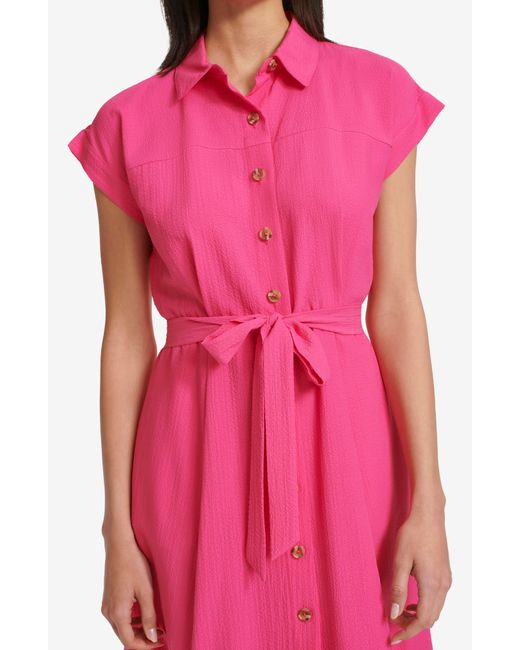 Calvin Klein Pink Gauze Shirtdress