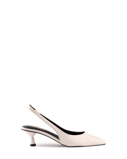 Seychelles White Brooklyn Kitten Heel Slingback Pump