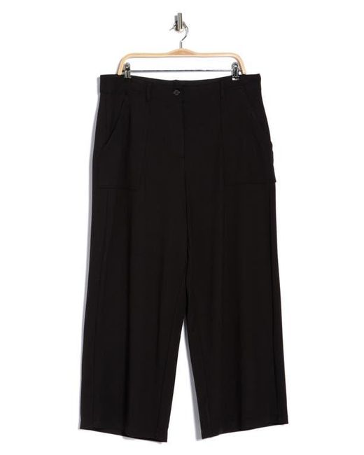 Max Studio Black Utility Pocket Crop Straight Leg Ponte Pants
