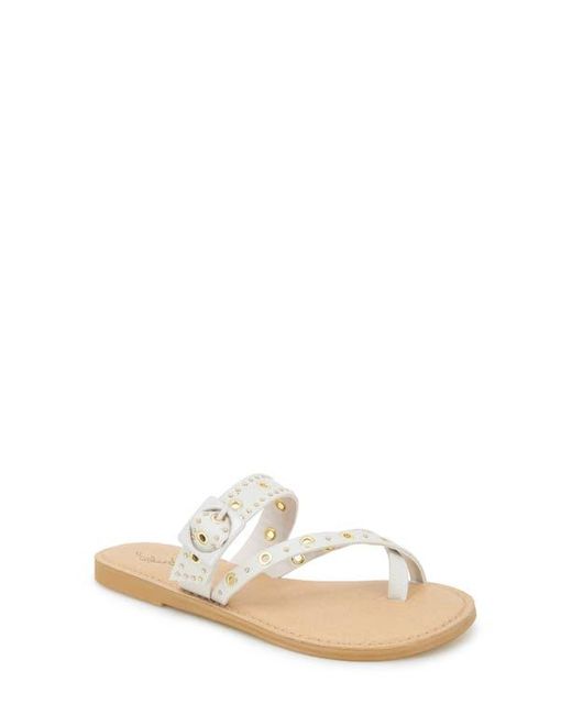 Splendid White Silas Studded Toe Loop Sandal