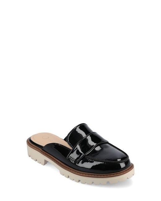 Journee Collection Black Miycah Lug Sole Platform Mule