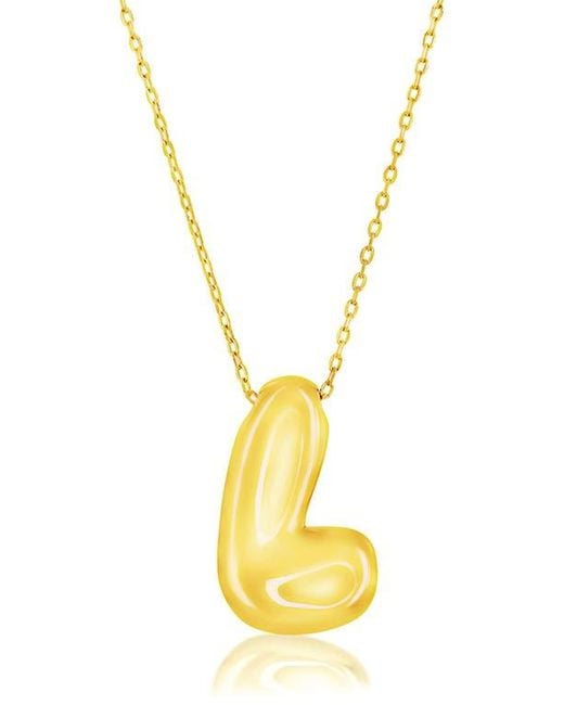 Simona Metallic Bubble Initial Pendant Necklace