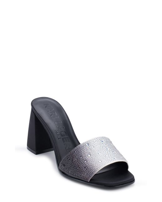 Karl Lagerfeld Black Pera Rhinestone Slide Sandal