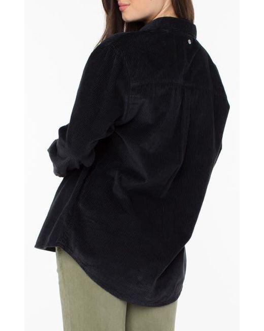 Roxy Black Let Go Corduroy Button-Up Shirt