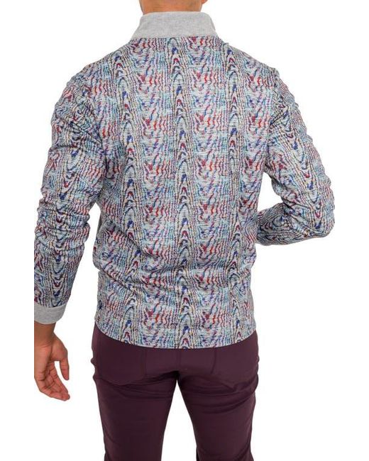 PINOPORTE Blue Handfill Bomber Jacket for men