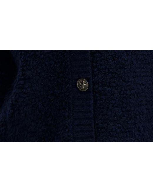 Lucky Brand Blue Raglan Sleeve Bouclé Cardigan