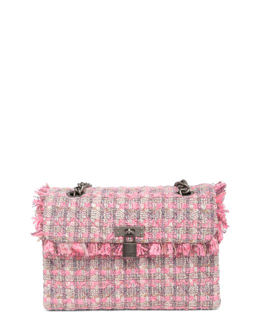 Kurt Geiger Pink Tweed Brixton Lock Shoulder Bag