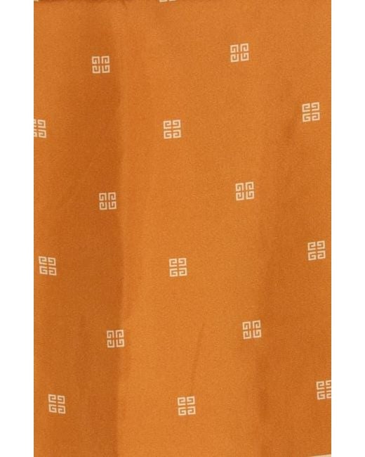 Givenchy White Logo Silk Square Scarf