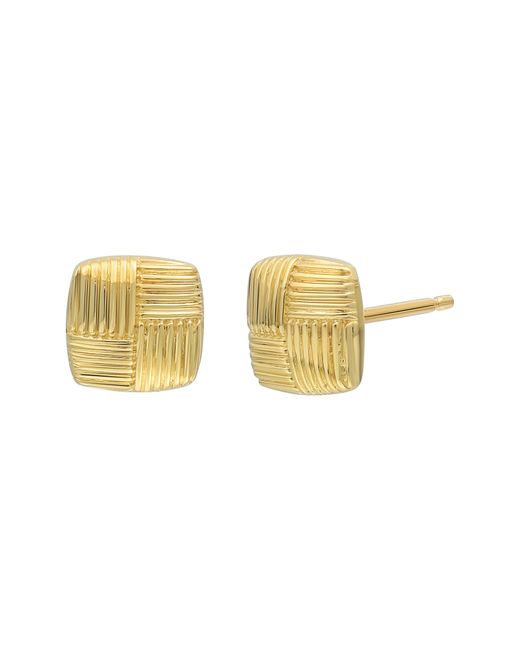 Bony Levy Multicolor 14k Gold Crosshatched Stud Earrings